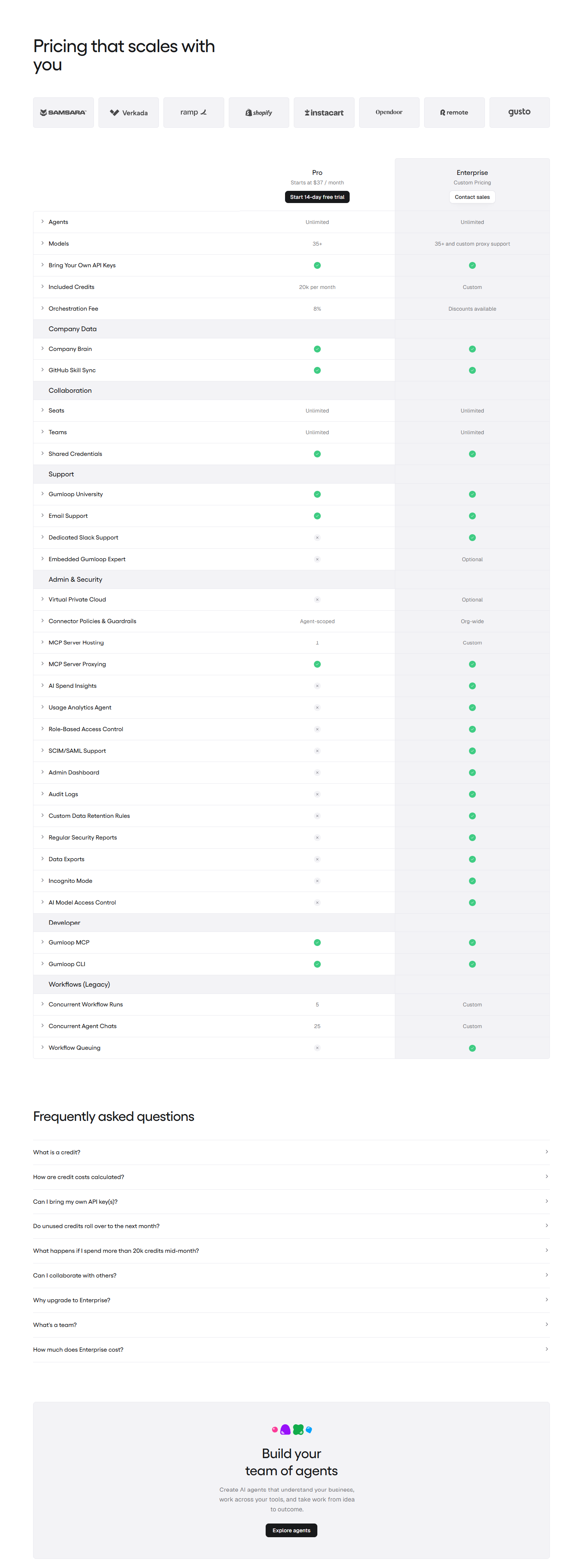 Pricing Page @Gumloop