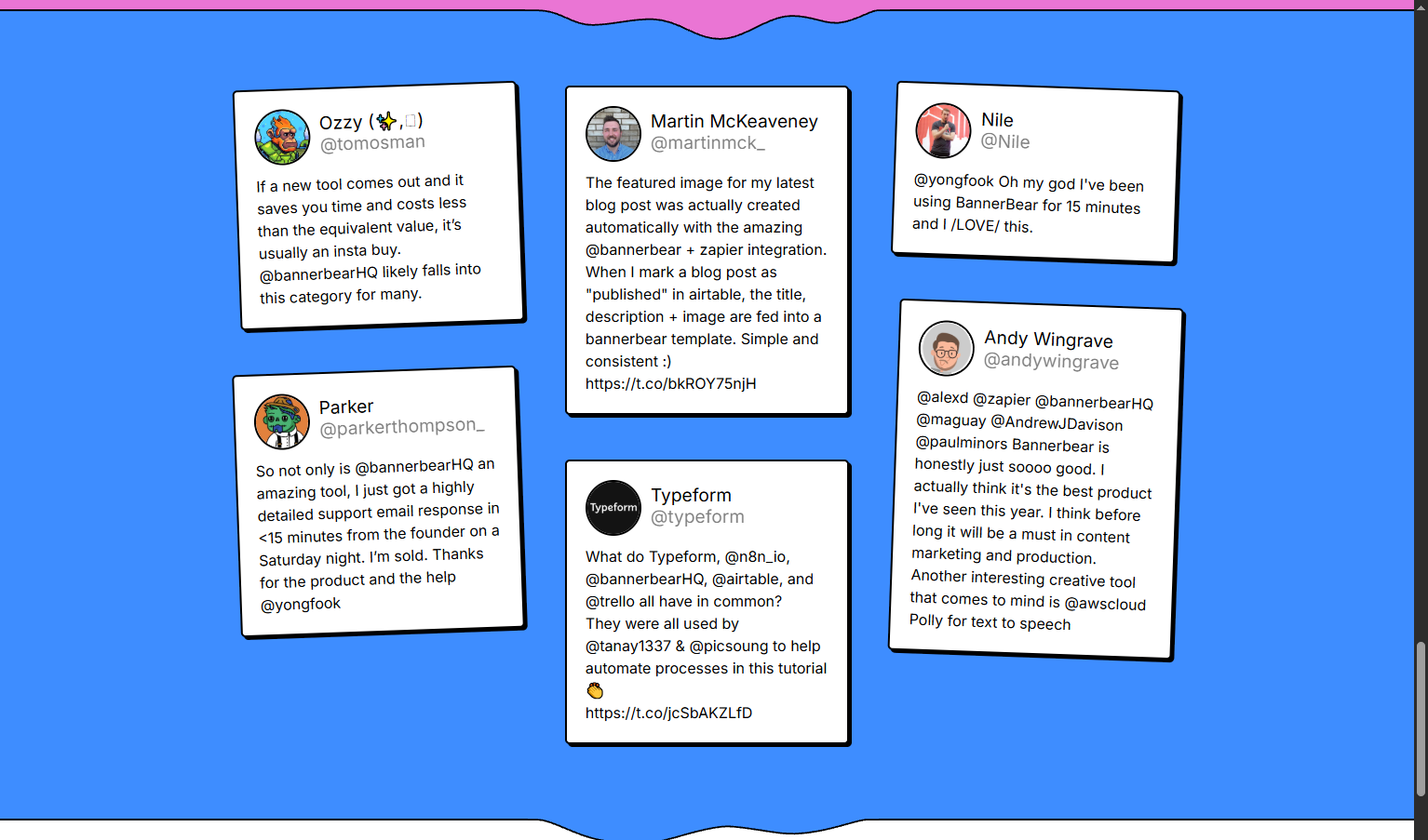 Testimonials Section @Bannerbear