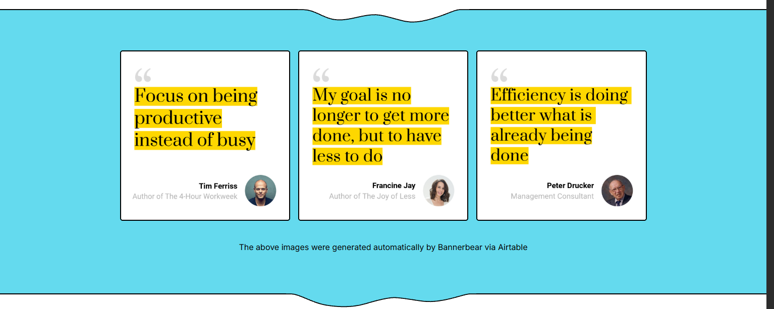 Testimonials Section @Bannerbear